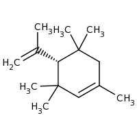2d structure of (4R)-1,3,3,5,5-pentamethyl-4-(prop-1-en-2-yl)cyclohex-1-ene