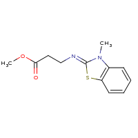 2d structure of methyl 3-[(3-methyl-2,3-dihydro-1,3-benzothiazol-2-ylidene)amino]propanoate
