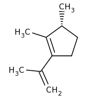 2d structure of (3R)-2,3-dimethyl-1-(prop-1-en-2-yl)cyclopent-1-ene