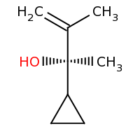 2d structure of (2R)-2-cyclopropyl-3-methylbut-3-en-2-ol