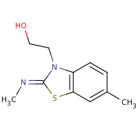 2d structure of 2-[6-methyl-2-(methylimino)-2,3-dihydro-1,3-benzothiazol-3-yl]ethan-1-ol