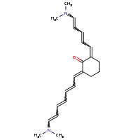 2d structure of 2-[7-(dimethylamino)hepta-2,4,6-trien-1-ylidene]-6-[5-(dimethylamino)penta-2,4-dien-1-ylidene]cyclohexan-1-one