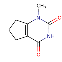2d structure of 1-methyl-1H,2H,3H,4H,5H,6H,7H-cyclopenta[d]pyrimidine-2,4-dione