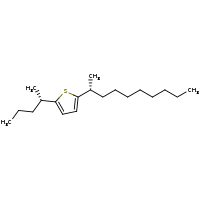 2d structure of 2-[(2R)-decan-2-yl]-5-[(2S)-pentan-2-yl]thiophene