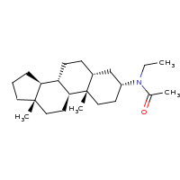 2d structure of N-[(1S,2S,5R,7R,10S,11S,15S)-2,15-dimethyltetracyclo[8.7.0.0^{2,7}.0^{11,15}]heptadecan-5-yl]-N-ethylacetamide