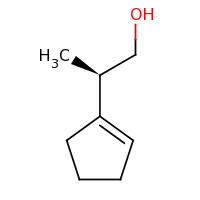2d structure of (2R)-2-(cyclopent-1-en-1-yl)propan-1-ol