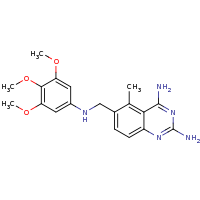 2d structure of 5-methyl-6-{[(3,4,5-trimethoxyphenyl)amino]methyl}quinazoline-2,4-diamine