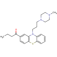 2d structure of 1-{10-[3-(4-methylpiperazin-1-yl)propyl]-10H-phenothiazin-2-yl}butan-1-one