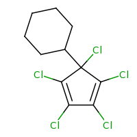 2d structure of (1,2,3,4,5-pentachlorocyclopenta-2,4-dien-1-yl)cyclohexane