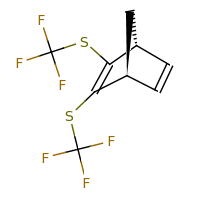 2d structure of (1R,4S)-2,3-bis[(trifluoromethyl)sulfanyl]bicyclo[2.2.1]hepta-2,5-diene