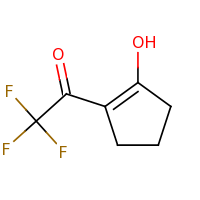 2d structure of 2,2,2-trifluoro-1-(2-hydroxycyclopent-1-en-1-yl)ethan-1-one
