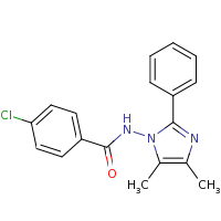 2d structure of 4-chloro-N-(4,5-dimethyl-2-phenyl-1H-imidazol-1-yl)benzamide