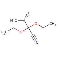 2d structure of (3S)-2,2-diethoxy-3-iodobutanenitrile