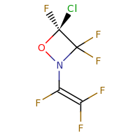 2d structure of (4S)-4-chloro-3,3,4-trifluoro-2-(1,2,2-trifluoroethenyl)-1,2-oxazetidine
