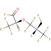 2d structure of (2S)-2,3,3,3-tetrafluoro-2-[(2R)-1,1,2,3,3,3-hexafluoro-2-(fluoromethyl)propoxy]propanoyl fluoride