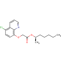 2d structure of (2R)-heptan-2-yl 2-[(5-chloroquinolin-8-yl)oxy]acetate