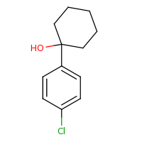 2d structure of 1-(4-chlorophenyl)cyclohexan-1-ol