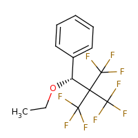 2d structure of [(1R)-1-ethoxy-3,3,3-trifluoro-2,2-bis(trifluoromethyl)propyl]benzene