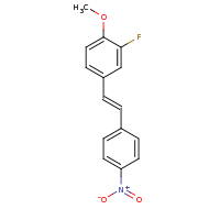 2d structure of 2-fluoro-1-methoxy-4-[(E)-2-(4-nitrophenyl)ethenyl]benzene