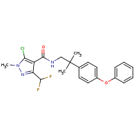 2d structure of 5-chloro-3-(difluoromethyl)-1-methyl-N-[2-methyl-2-(4-phenoxyphenyl)propyl]-1H-pyrazole-4-carboxamide