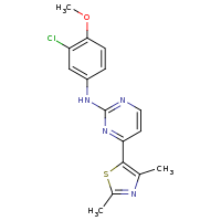 2d structure of N-(3-chloro-4-methoxyphenyl)-4-(2,4-dimethyl-1,3-thiazol-5-yl)pyrimidin-2-amine