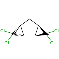 2d structure of (1R,2R,4R,6R)-3,3,7,7-tetrachlorotricyclo[4.1.0.0^{2,4}]heptane