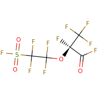 2d structure of (2S)-2,3,3,3-tetrafluoro-2-[1,1,2,2-tetrafluoro-2-(fluorosulfonyl)ethoxy]propanoyl fluoride