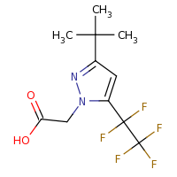 2d structure of 2-[3-tert-butyl-5-(1,1,2,2,2-pentafluoroethyl)-1H-pyrazol-1-yl]acetic acid