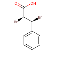 2d structure of (2S,3S)-2,3-dibromo-3-phenylpropanoic acid
