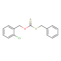 2d structure of (benzylsulfanyl)[(2-chlorophenyl)methoxy]methanethione