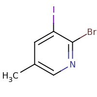 2d structure of 2-bromo-3-iodo-5-methylpyridine