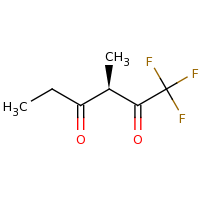 2d structure of (3R)-1,1,1-trifluoro-3-methylhexane-2,4-dione