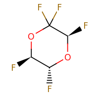 2d structure of (3R,5R,6R)-2,2,3,5,6-pentafluoro-1,4-dioxane