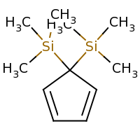 2d structure of trimethyl[1-(trimethylsilyl)cyclopenta-2,4-dien-1-yl]silane