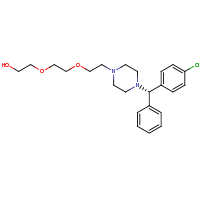 2d structure of 2-[2-(2-{4-[(S)-(4-chlorophenyl)(phenyl)methyl]piperazin-1-yl}ethoxy)ethoxy]ethan-1-ol