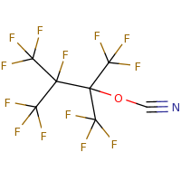 2d structure of [1,1,1,3,4,4,4-heptafluoro-2,3-bis(trifluoromethyl)butan-2-yl] cyanate