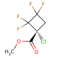 2d structure of methyl (1R)-1-chloro-2,2,3,3-tetrafluorocyclobutane-1-carboxylate