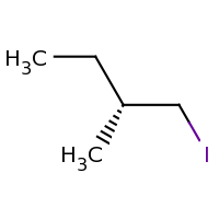 2d structure of (2R)-1-iodo-2-methylbutane