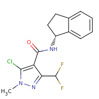 2d structure of 5-chloro-3-(difluoromethyl)-N-[(1R)-2,3-dihydro-1H-inden-1-yl]-1-methyl-1H-pyrazole-4-carboxamide