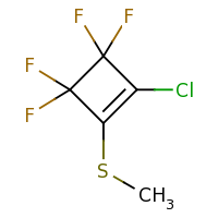 2d structure of 1-chloro-3,3,4,4-tetrafluoro-2-(methylsulfanyl)cyclobut-1-ene
