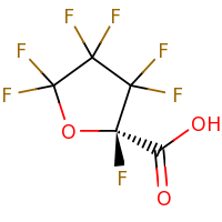 2d structure of (2R)-2,3,3,4,4,5,5-heptafluorooxolane-2-carboxylic acid