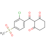 2d structure of 2-[(2-chloro-4-methanesulfonylphenyl)carbonyl]cyclohexane-1,3-dione