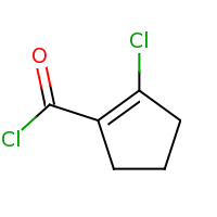 2d structure of 2-chlorocyclopent-1-ene-1-carbonyl chloride