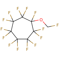 2d structure of 1,1,2,2,3,3,4,4,5,5,6,6,7-tridecafluoro-7-(fluoromethoxy)cycloheptane