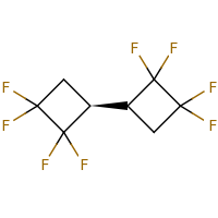 2d structure of (3S)-1,1,2,2-tetrafluoro-3-[(1S)-2,2,3,3-tetrafluorocyclobutyl]cyclobutane