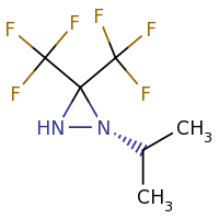 2d structure of (1S)-1-(propan-2-yl)-3,3-bis(trifluoromethyl)diaziridine