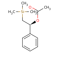 2d structure of (1S)-1-phenyl-2-(trimethylsilyl)ethyl acetate