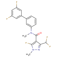 2d structure of 3-(difluoromethyl)-N-[3-(3,5-difluorophenyl)phenyl]-5-fluoro-N,1-dimethyl-1H-pyrazole-4-carboxamide