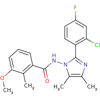 2d structure of N-[2-(2-chloro-4-fluorophenyl)-4,5-dimethyl-1H-imidazol-1-yl]-3-methoxy-2-methylbenzamide