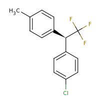 2d structure of 1-chloro-4-[(1R)-2,2,2-trifluoro-1-(4-methylphenyl)ethyl]benzene